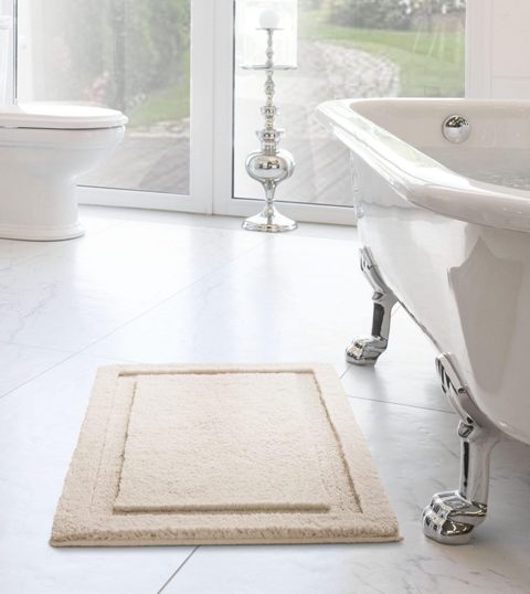 Bio Baumwoll Badteppich Duschvorleger Badematte Teppich Natur taupe 3